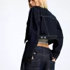 Jachetă de denim decupată Jachetă de denim decupată