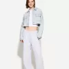 Jachetă de denim decupată Jachetă de denim decupată