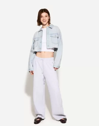 Jachetă de denim decupată