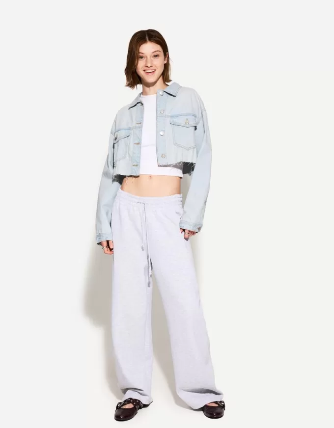Jachetă de denim decupată Jachetă de denim decupată