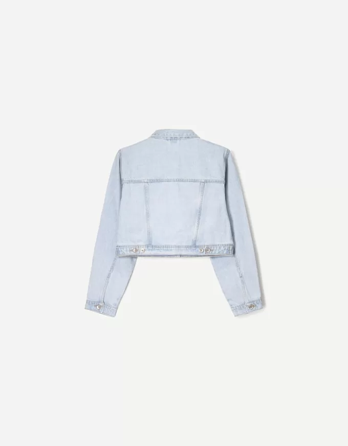 Jachetă de denim decupată Jachetă de denim decupată