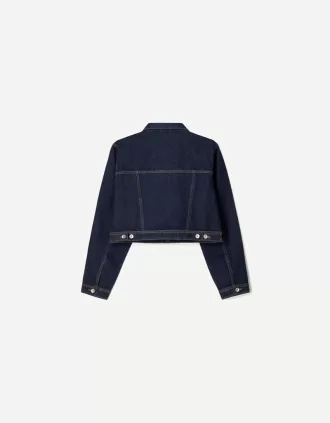 Jachetă de denim decupată