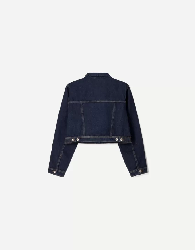 Jachetă de denim decupată Jachetă de denim decupată