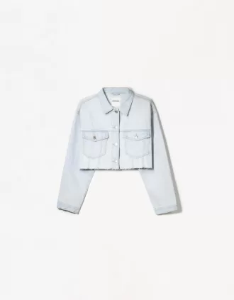 Jachetă de denim decupată