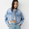 Jachetă de denim decupată Jachetă de denim decupată