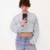 Jachetă de denim decupată Jachetă de denim decupată