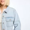 Jachetă de denim decupată Jachetă de denim decupată