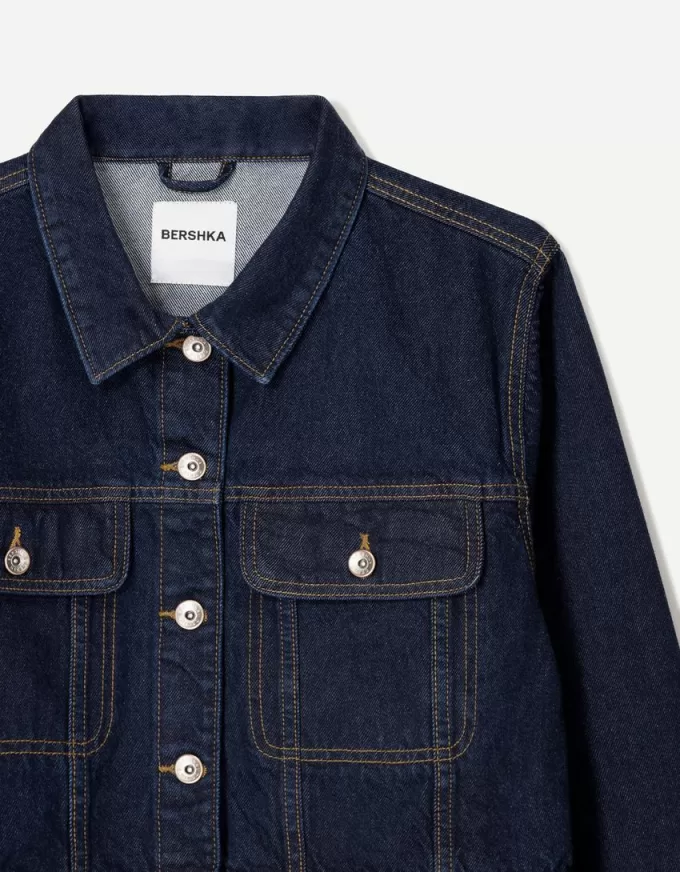 Jachetă de denim decupată Jachetă de denim decupată