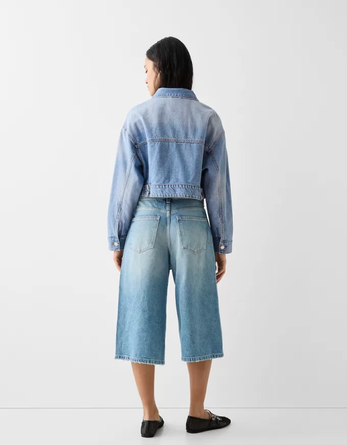 Jachetă de denim decupată Jachetă de denim decupată