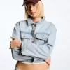 Jachetă de denim decupată Jachetă de denim decupată
