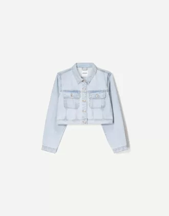 Jachetă de denim decupată