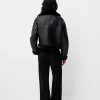 Jachetă de motociclist din faux shearling Jachetă de motociclist din faux shearling