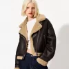 Jachetă de motociclist din faux shearling Jachetă de motociclist din faux shearling