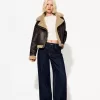Jachetă de motociclist din faux shearling Jachetă de motociclist din faux shearling