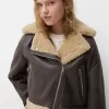 Jachetă de motociclist din faux shearling Jachetă de motociclist din faux shearling