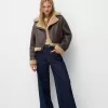 Jachetă de motociclist din faux shearling Jachetă de motociclist din faux shearling
