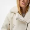Jachetă de motociclist din faux shearling Jachetă de motociclist din faux shearling