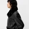 Jachetă de motociclist din faux shearling Jachetă de motociclist din faux shearling