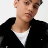 Jachetă de motociclist din faux shearling Jachetă de motociclist din faux shearling