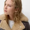 Jachetă de motociclist din faux shearling Jachetă de motociclist din faux shearling