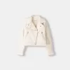 Jachetă de motociclist din faux shearling Jachetă de motociclist din faux shearling