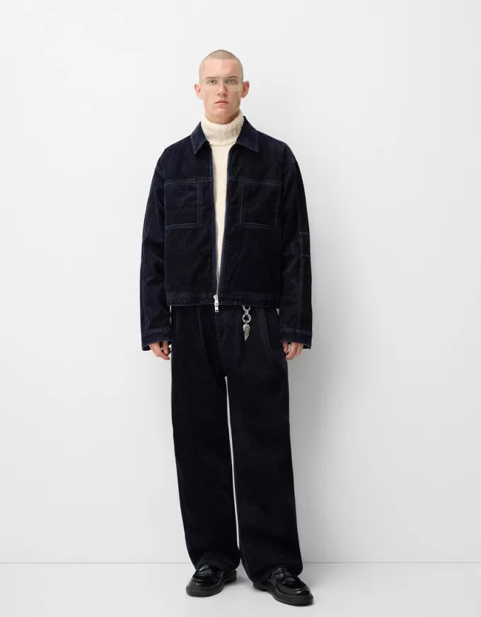 Jacheta denim cu buzunare