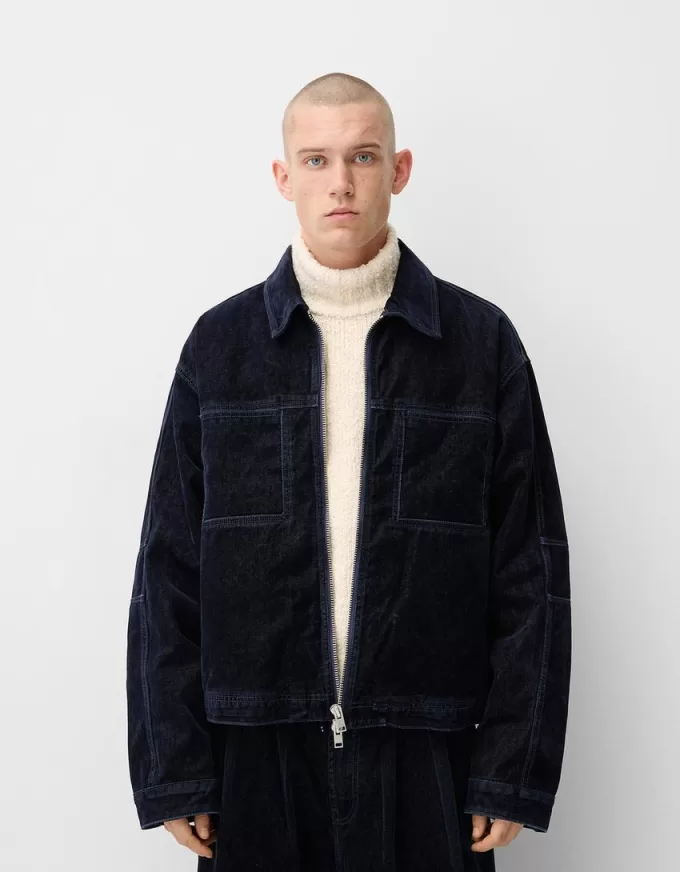 Jacheta denim cu buzunare