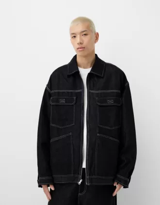 Jachetă din denim contrast