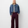 Jachetă din denim cu guler de blană artificială cu imprimeu animal Jachetă din denim cu guler de blană artificială cu imprimeu animal