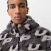 Jachetă din faux shearling cu imprimeu Jachetă din faux shearling cu imprimeu