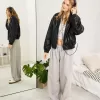 Jacheta supradimensionata din imitatie de piele Jacheta supradimensionata din imitatie de piele
