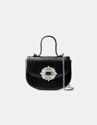 Minaudière cu închidere cu strass