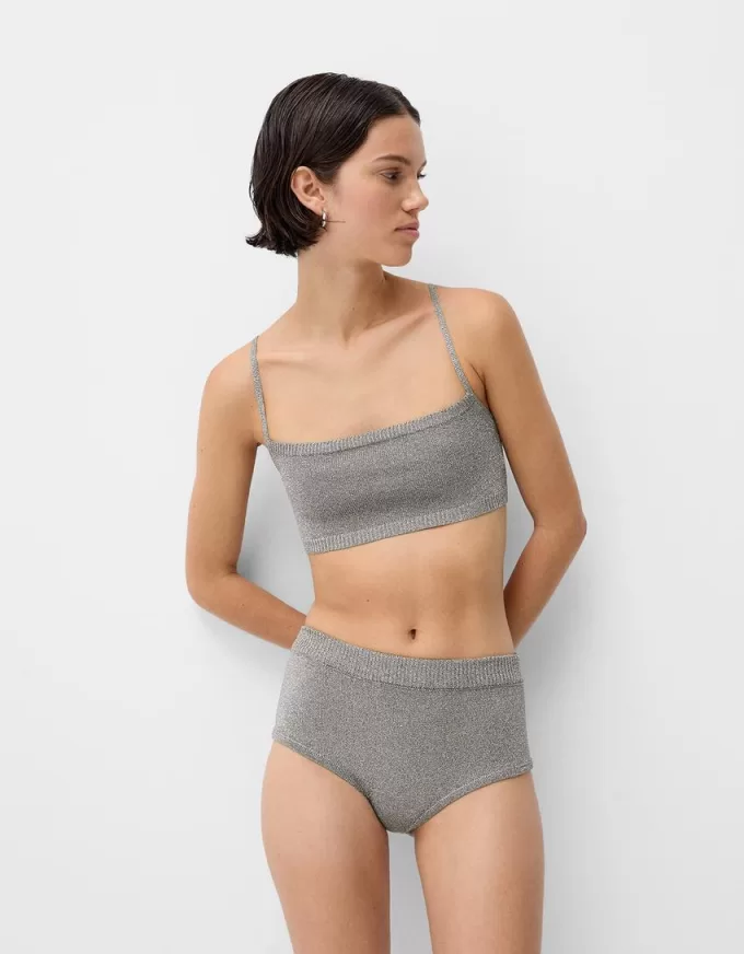 Mini pantaloni scurți din tricot metalic Mini pantaloni scurți din tricot metalic
