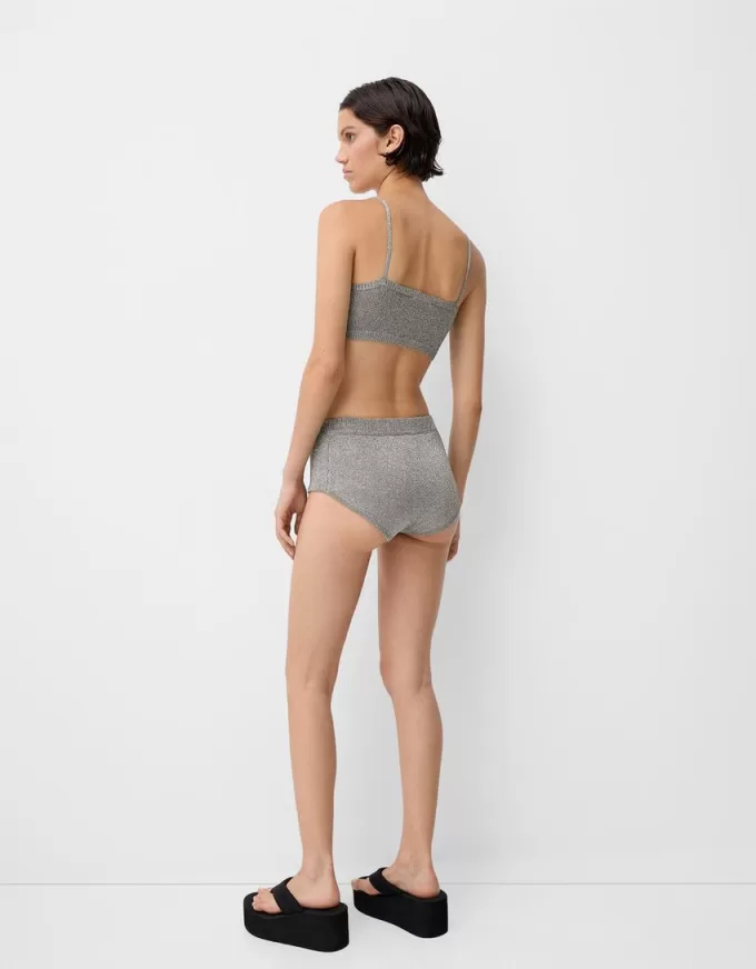Mini pantaloni scurți din tricot metalic Mini pantaloni scurți din tricot metalic