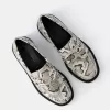 Mocasini plat cu imprimeu animal