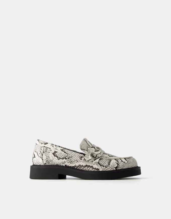 Mocasini plat cu imprimeu animal