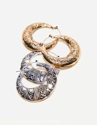 Pachet de 2 cercei boho hoop