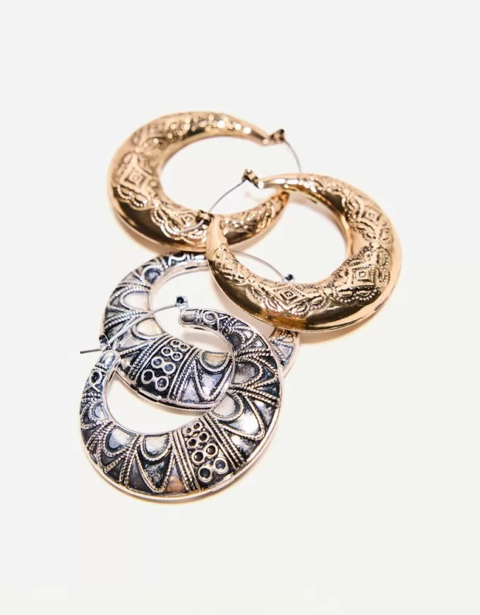 Pachet de 2 cercei boho hoop