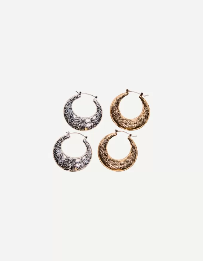 Pachet de 2 cercei boho hoop