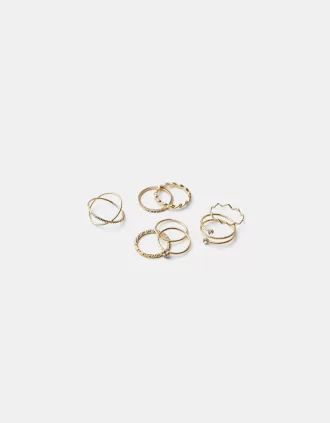 Pachet de 9 inele cu strass Pachet de 9 inele cu strass