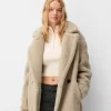 Palton lung din imitație de shearling Palton lung din imitație de shearling