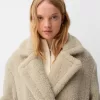 Palton lung din imitație de shearling Palton lung din imitație de shearling