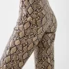 Pantaloni animal print cu efect de piele Pantaloni animal print cu efect de piele