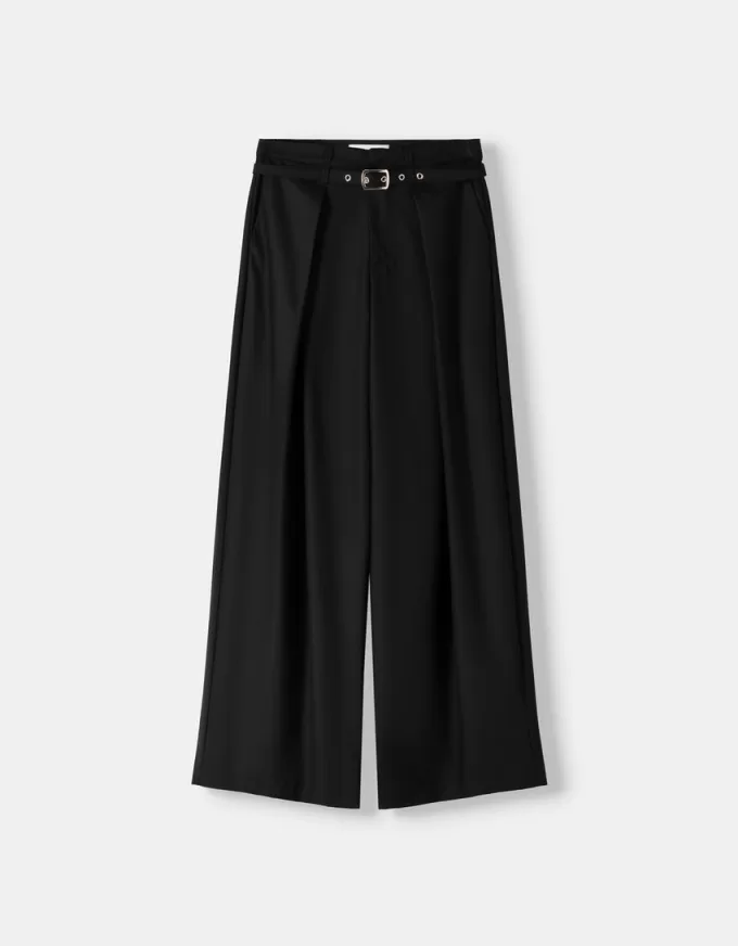 Pantaloni balloon fit cu centura Pantaloni balloon fit cu centura