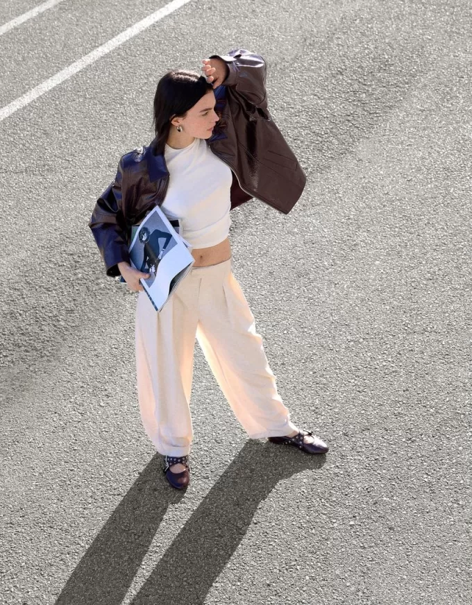 Pantaloni croiți cu balloon fit Pantaloni croiți cu balloon fit