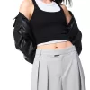 Pantaloni croiți cu balloon fit