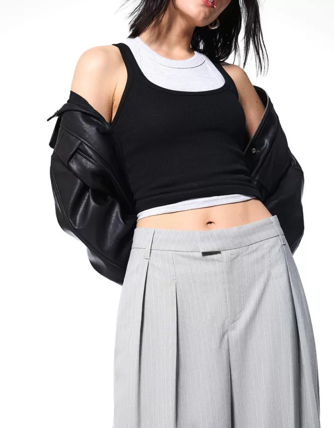 Pantaloni croiți cu balloon fit