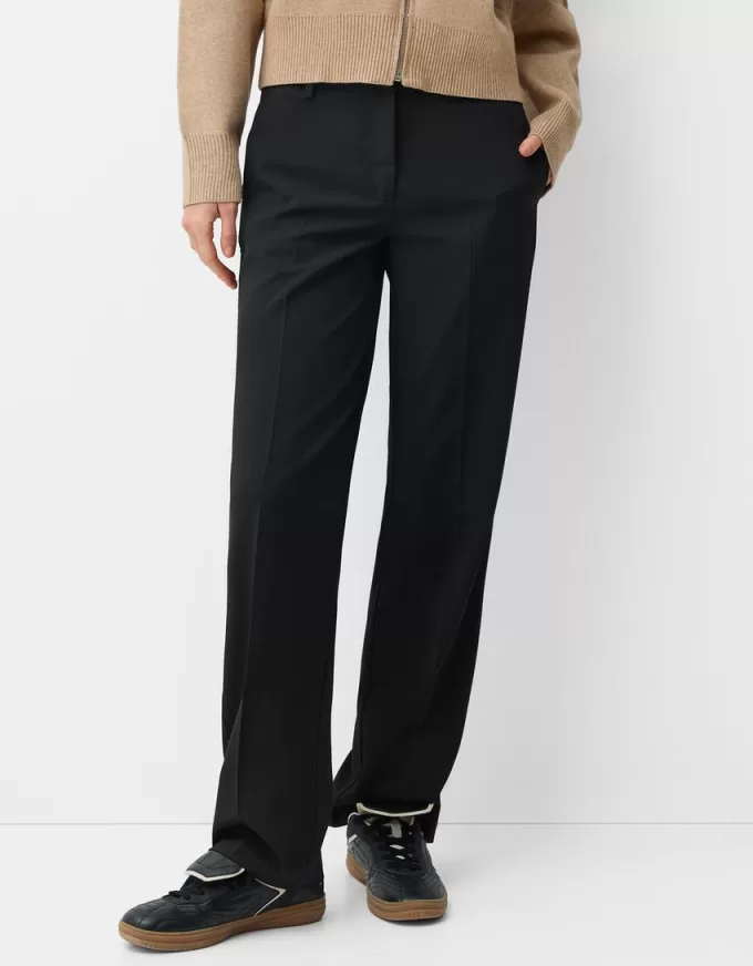 Pantaloni croiți drept cu talie joasă Pantaloni croiți drept cu talie joasă