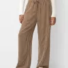 Pantaloni cu dungi drepte, cu talie elastică