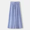Pantaloni cu dungi late cu efect sifonat Pantaloni cu dungi late cu efect sifonat